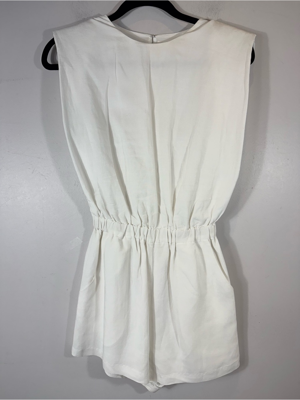 Amanda Uprichard Ivory Sleeveless Elastic Waist Romper US XS - Picture 2 of 4